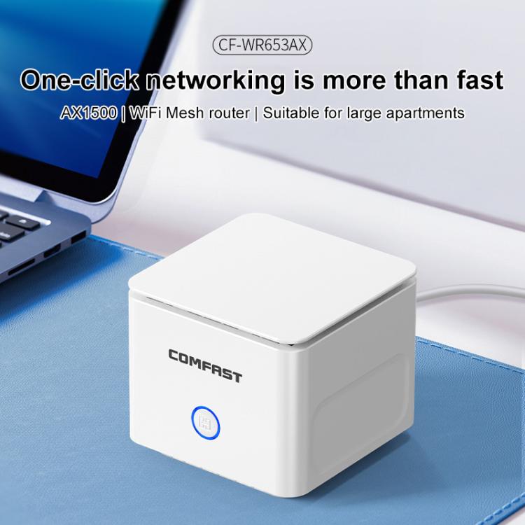 COMFAST CF-WR653AX 1500Mbps 2.4GHz / 5.8GHz Dual-Band Gigabit WiFi 6 Mesh Router COMFAST CF-WR653AX 1500Mbps 2.4GHz / 5.8GHz Dual-Band Gigabit WiFi 6 Mesh Router